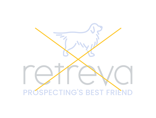 Retreva logo with a yellow "X" over it, indicating it is not to be used.
